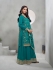 Jacquard chinon sharara suit in Teal colour 66215